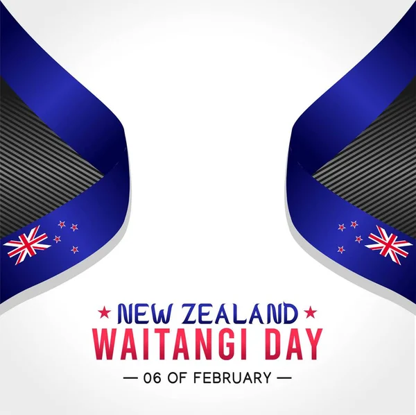 День Офітанґі Новій Зеландії Vector Illustration Підходить Вітального Плакату Банера — стоковий вектор