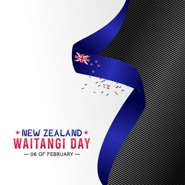 День Офітанґі Новій Зеландії Vector Illustration Підходить Вітального Плакату Банера — стоковий вектор