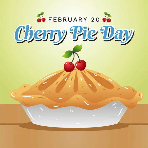 Cherry Pie Day Vector Illustratie Geschikt Voor Wenskaart Poster Banner — Stockvector