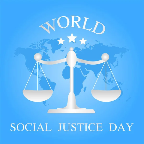 Векторная Иллюстрация Всемирного Дня Социальной Справедливости Подходит Поздравительных Открыток Плакатов — стоковый вектор