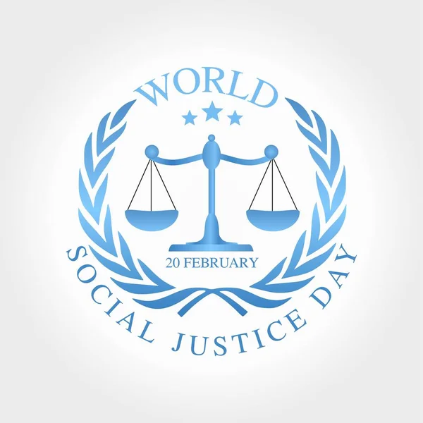 Dünya Sosyal Adalet Günü Vektör Llüstrasyonu Tebrik Kartı Poster Bayrak — Stok Vektör