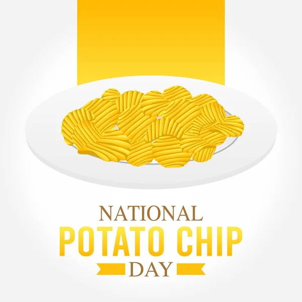 Día Nacional Patata Chip Vector Illustration Conveniente Para Cartel Bandera — Vector de stock