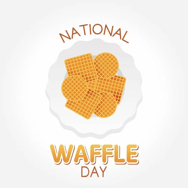 Día Nacional Del Waffle Vector Illustration Conveniente Para Cartel Bandera — Vector de stock