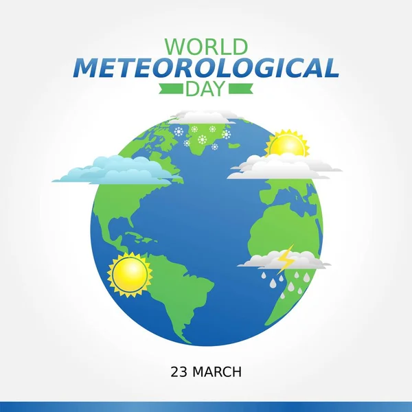 Dünya Meteoroloji Günü Vektör İllüstrasyonu. Tebrik kartı afişi ve afişi için uygun.