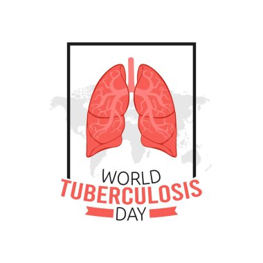 Dünya Tüberküloz Günü Vektör İllüstrasyonu. Tebrik kartı afişi ve afişi için uygun.