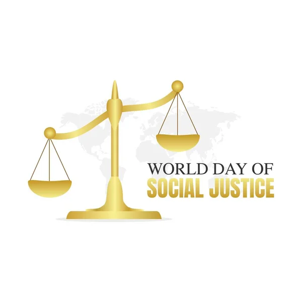 정의의 World Day Social Justice Vector Illustration 포스터와 현수막에 적합하다 — 스톡 벡터