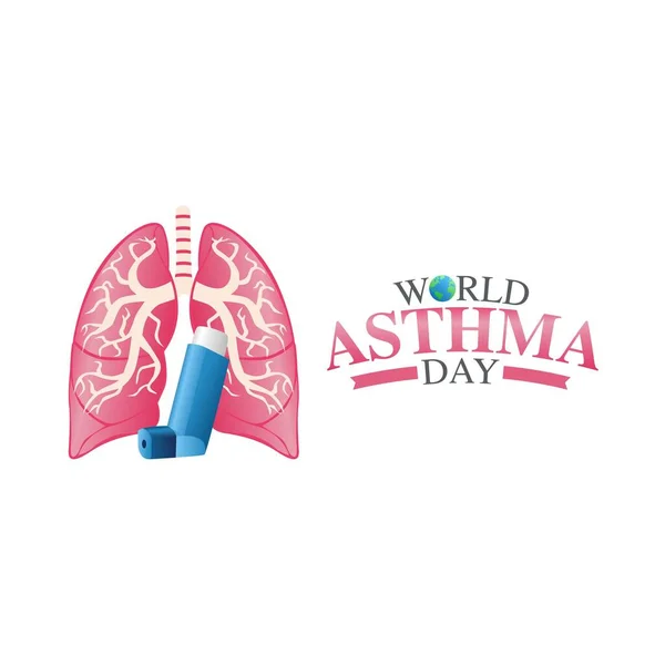 World Asthma Dayベクトルイラスト グリーティングカードのポスターやバナーに適しています — ストックベクタ