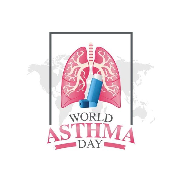 World Asthma Dayベクトルイラスト グリーティングカードのポスターやバナーに適しています — ストックベクタ