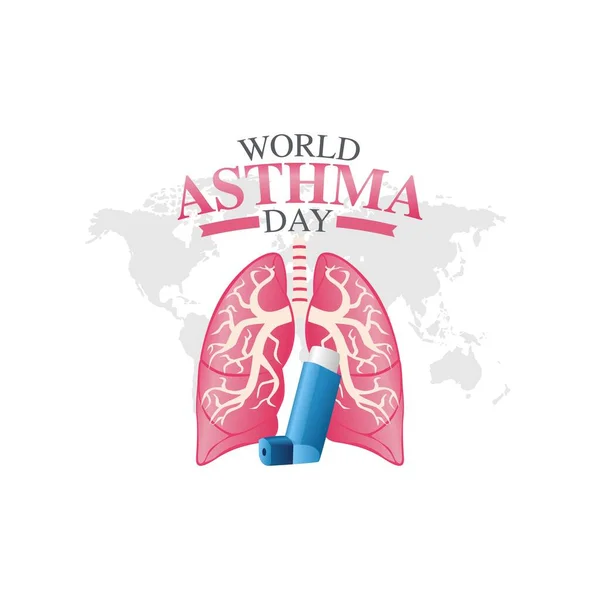 World Asthma Dayベクトルイラスト グリーティングカードのポスターやバナーに適しています — ストックベクタ