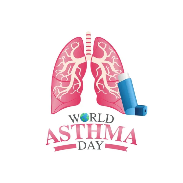 World Asthma Dayベクトルイラスト グリーティングカードのポスターやバナーに適しています — ストックベクタ