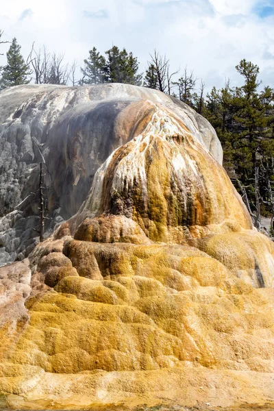 黄石公园的橙泉丘陵 猛犸象温泉 怀俄明州 — 图库照片