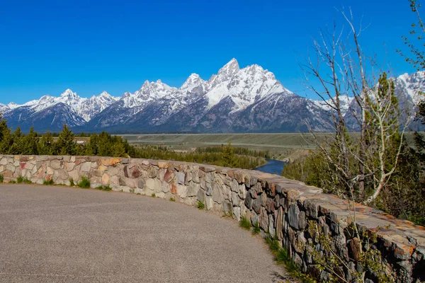 Ormflodens Utsikt Grand Tetons National Park Wyoming Usa Horisontell — Stockfoto