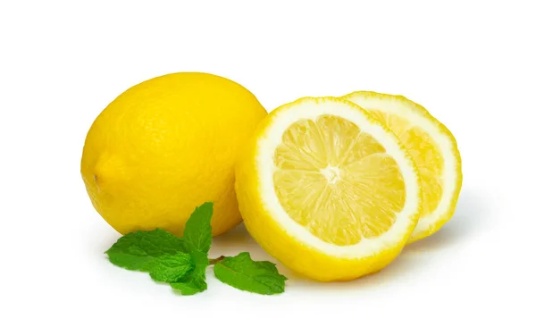 Fresh Ripe Wedge Lemon Citrus Fruit Isolated White Background Clipping — Stock Photo, Image