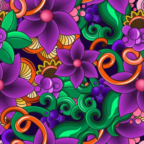Fantaisie Florale Motif Sans Couture — Image vectorielle