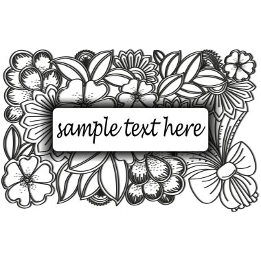 siyah ve beyaz çiçek çerçevesi