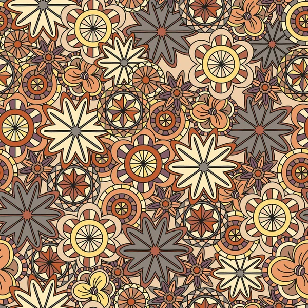 Círculos Flores Patrón Sin Costura — Archivo Imágenes Vectoriales