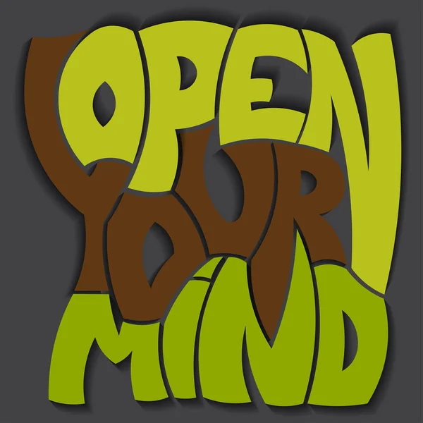 Zihnindeki izole vektör harflerini aç. Gölgeli eşsiz mektuplar. Etiketlere, posterlere, tişörtlere yazı yazmak için vektör harfleri