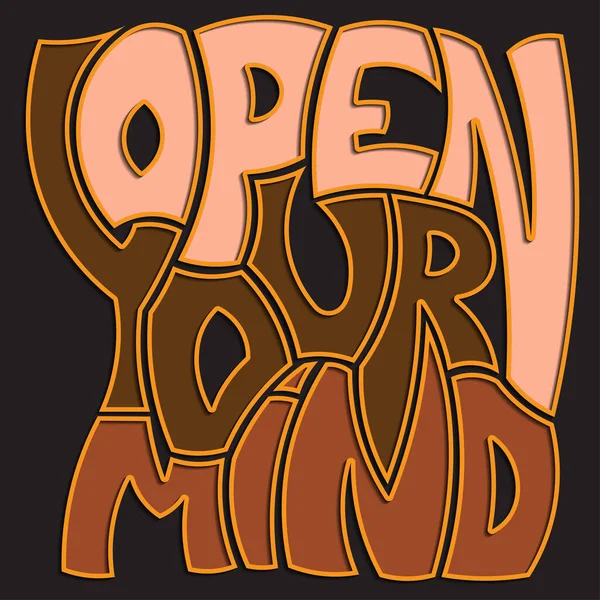 Zihnini aç. Güzel hatları olan izole vektör yazıtları. Plakalara, tişörtlere, çıkartmalara, afişlere, çantalara baskı yapmak için parlak motivasyon deseni.