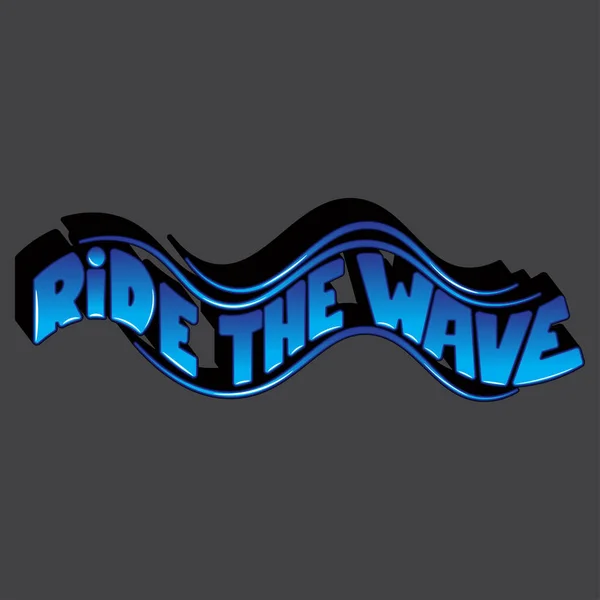 Їздити Хвилі Ізольований Векторний Напис Ємними Літерами Вигляді Хвилі Красивий — стоковий вектор