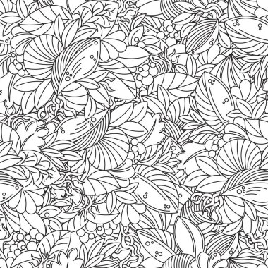 Farklı yaprakların dış hatlarından yetişkinler için kusursuz renklendirme kitabı