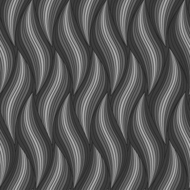 Gri gölgelerde dikey dalgaları olan tek renkli dikişsiz desen