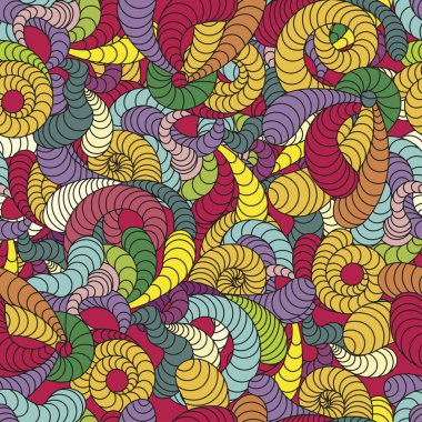 Çizgili elementlerle çok renkli, neşeli, pürüzsüz bir desen.