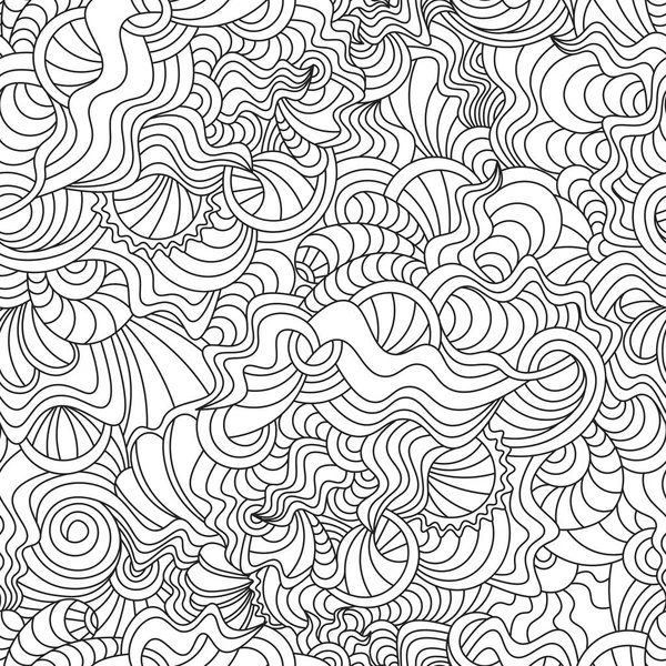 Seamless Abstract Antistress Coloring Book Adults Vector — Stok Vektör