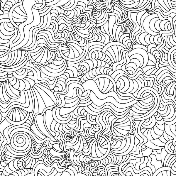 Seamless Abstract Antistress Coloring Book Adults Vector — Vector de stock