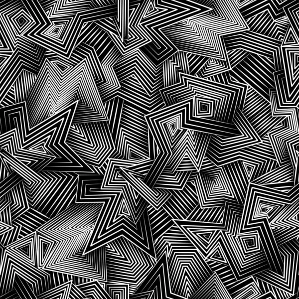 Çok yönlü zikzak çizgileri ve düz çizgileri olan kusursuz vektör geometrik deseni