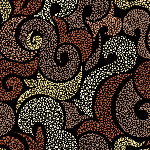 Farklı boyutlarda noktalarla çizilmiş kıvrımların kusursuz deseni