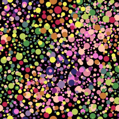 Farklı renk ve boyutlarda dairelerin kusursuz vektör soyut deseni