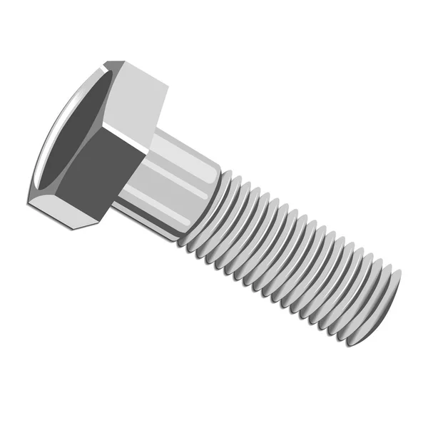Vector Illustration Galvanized Metal Bolt Isolated Vector Object — Stock Vector