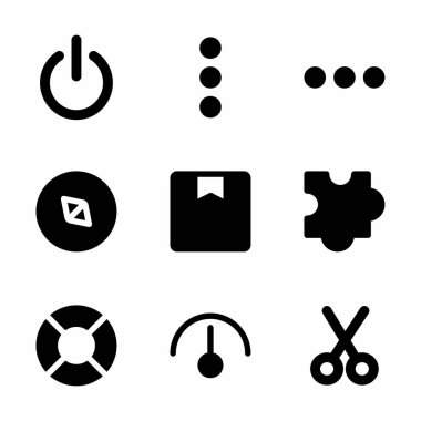 Sunum, pankart ve sosyal medya için kabartma biçimi ile arayüz simgesi seti