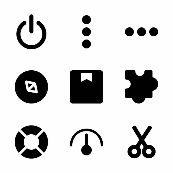 Interface Icon Set Mit Glyphen Stil Für Präsentation Banner Und — Stockvektor