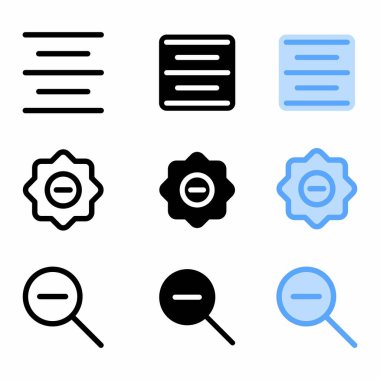 Web sitesi ve kullanıcı arayüzü için üç biçimli merkez hizalama simgesi