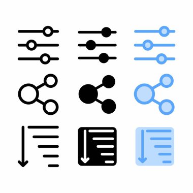 Web sitesi ve kullanıcı arayüzü için üç biçimli simge ayarlanıyor