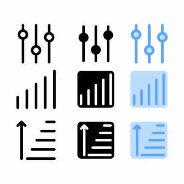 Web sitesi ve kullanıcı arayüzü için üç biçimli seçenek simgesi
