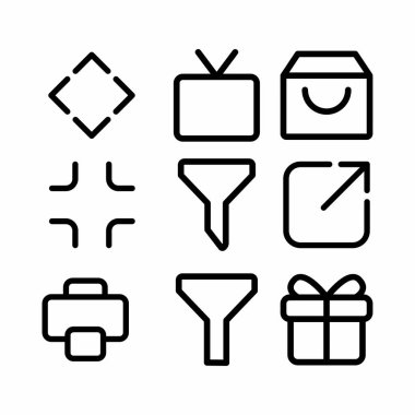 Web sitesi için ana hatlı kullanıcı arayüzü simgesi seti