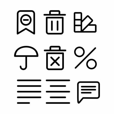 Sunum ve web sitesi için taslak biçimli temel simge seti