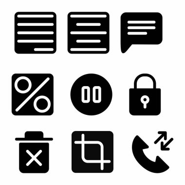 Sunum ve poster için kabartma biçimine sahip temel simge seti