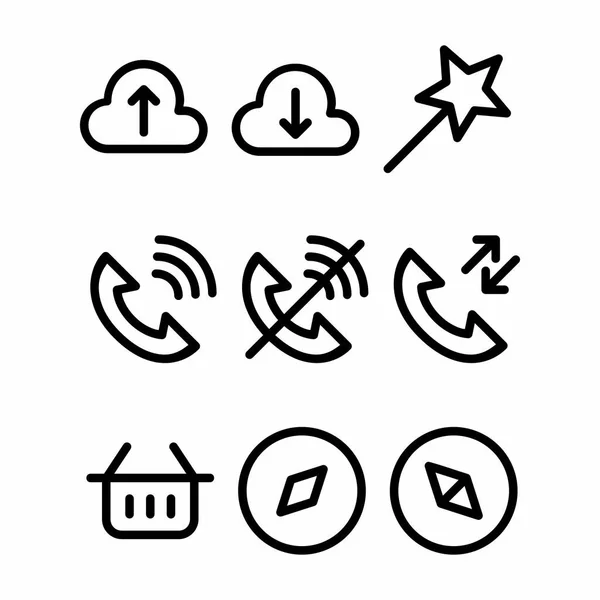 Essentials Icon Set Outline Style Banner — Stockvector