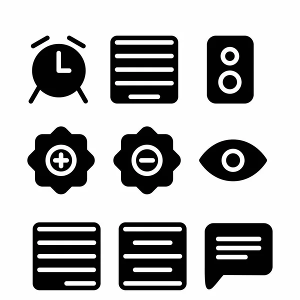 Basic Icon Set Glyph Style Presentation — Stockvector