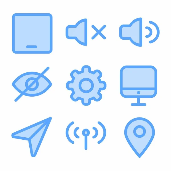 Icône Interface Utilisateur Avec Style Bleu Pour Présentation Bannière — Image vectorielle