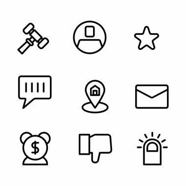 Sunum, pankart ve sosyal medya için özet biçimli iş simgesi seti