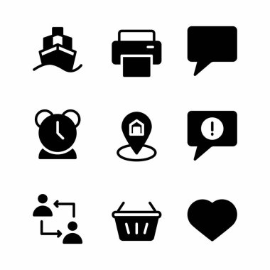 poster, pankart ve sosyal medya için kabartma biçimi ile finans simgesi seti