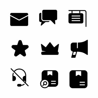 Sunum için kabartma biçimi ve sosyal medya ile alışveriş simgesi seti