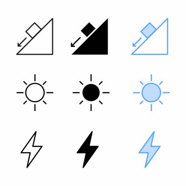 sunum için üç biçimli yerçekimi simgesi