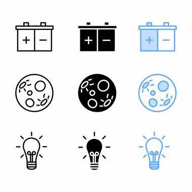 Sunum için üç biçimli enerji simgesi