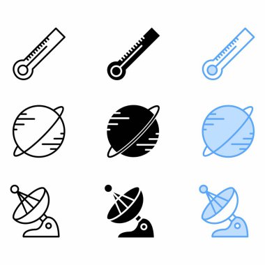 Sunum için üç biçimli termometre simgesi