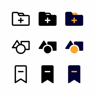 Web ve mobil piksel için dizin simgesi, kullanıcı arayüzü vektör simgeleri ekleyin